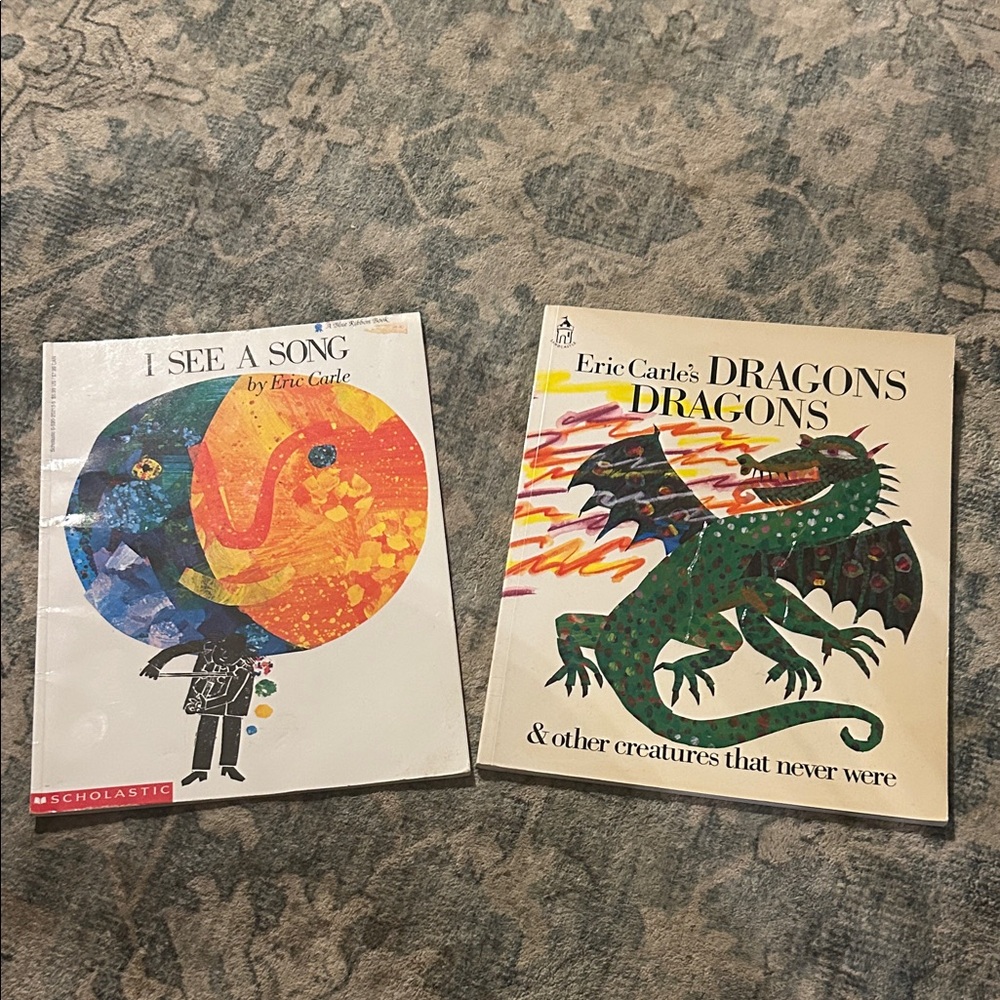 Eric Carle “I see a song” and “Dragons dragons” Paperback Books Bundle